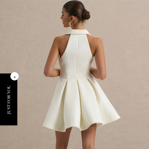 Club L London Cream Sleeveless Mini Dress - Picture 2 of 7